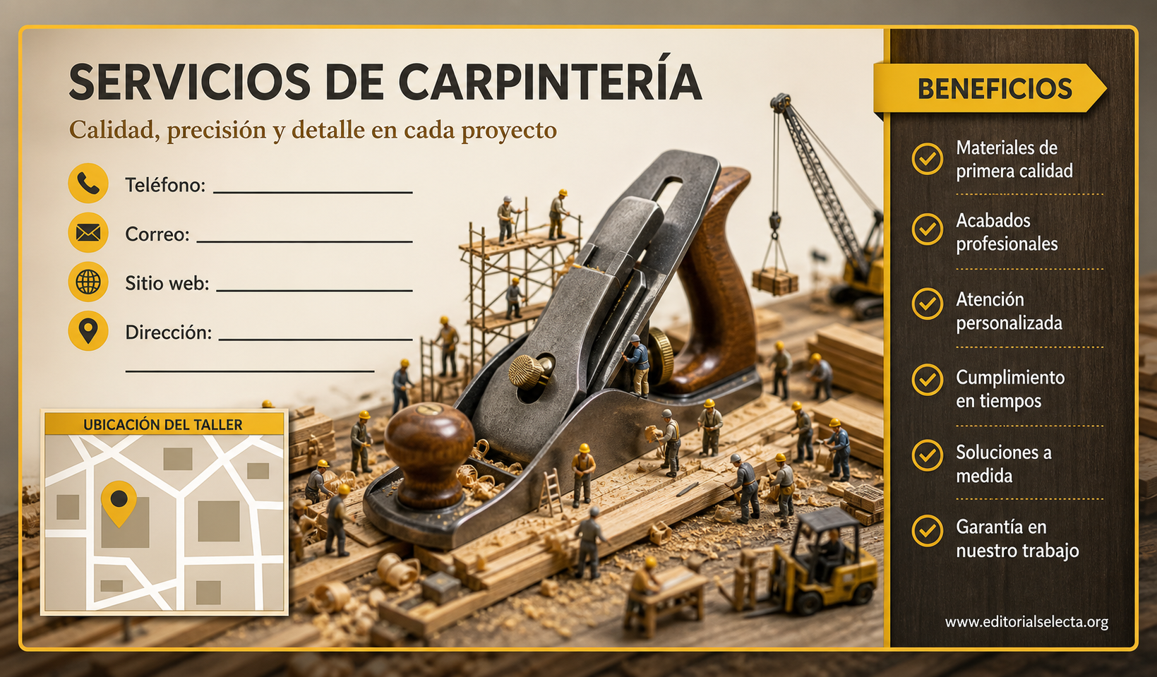 Tarjeta de Presentación Estándar · Carpinteros (Frente) 2