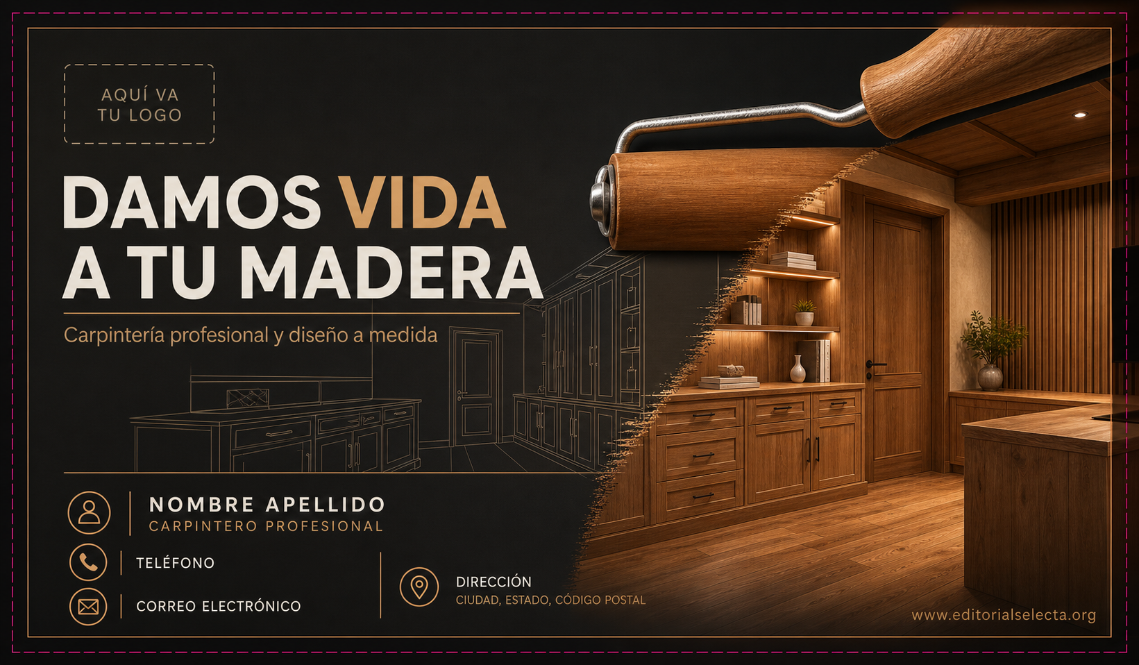 Tarjeta de Presentación Estándar · Carpinteros (Frente)