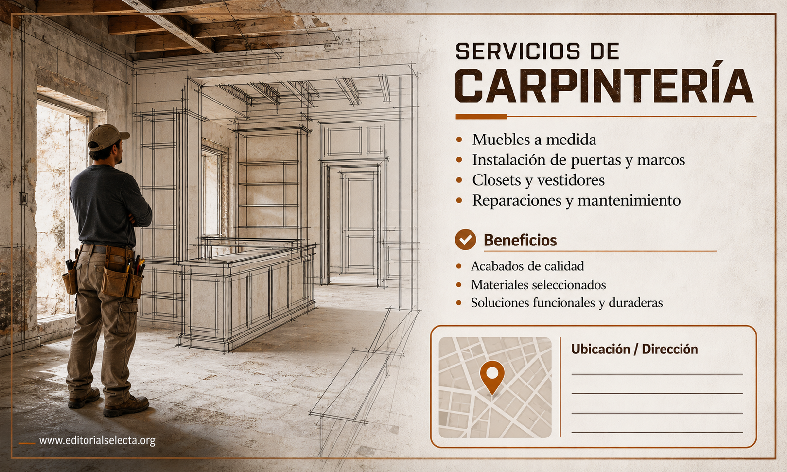 Tarjeta de Presentación Estándar · Carpinteros (Frente) 2