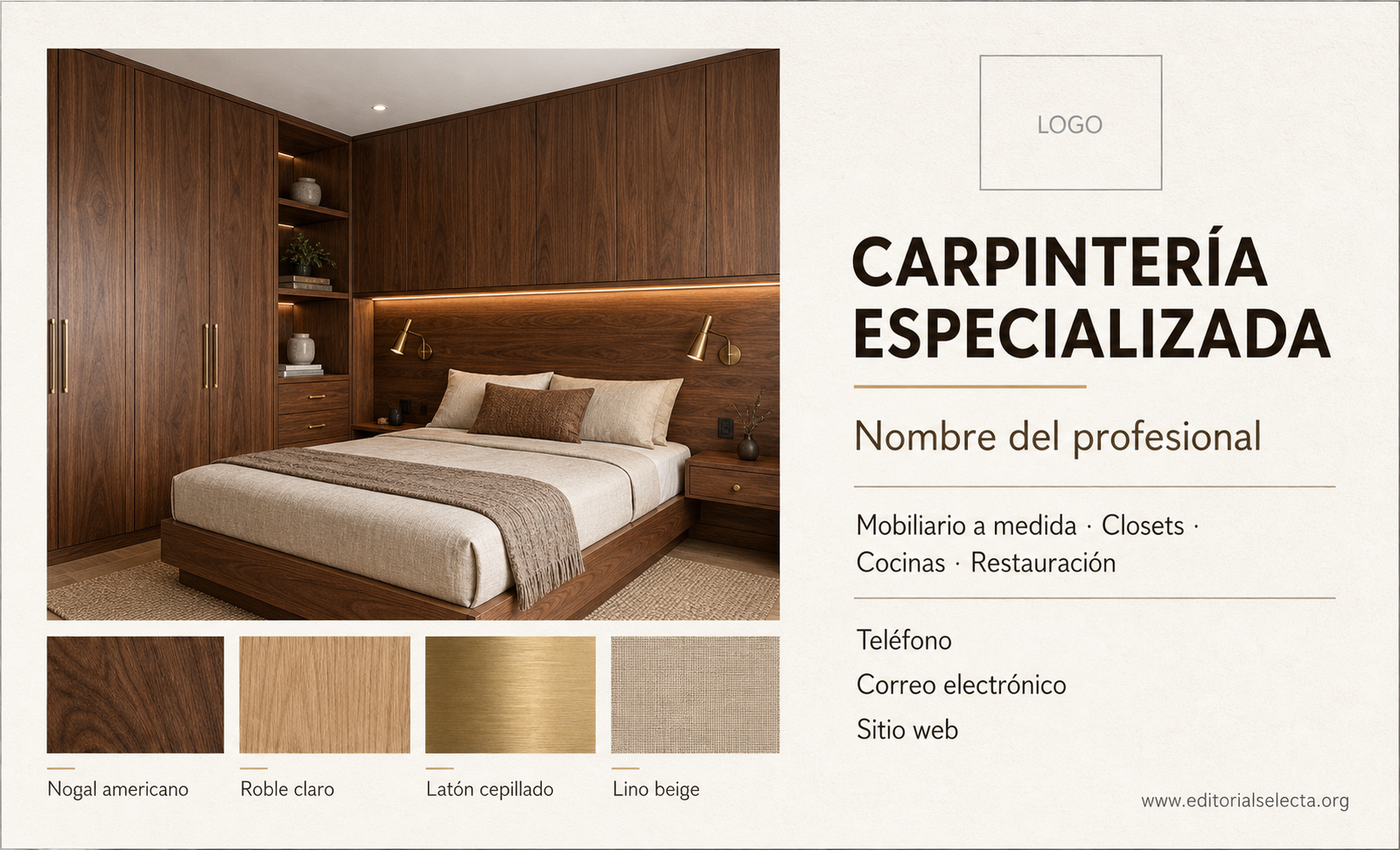 Tarjeta de Presentación Estándar · Carpinteros (Frente)