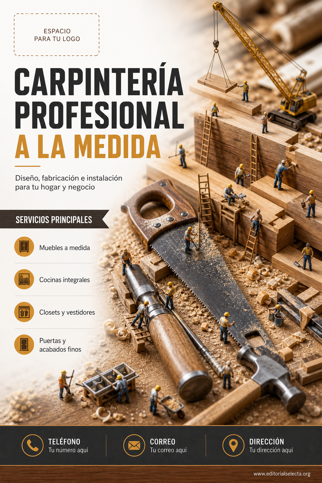 Flyer Media Carta · Carpinteros (Frente)