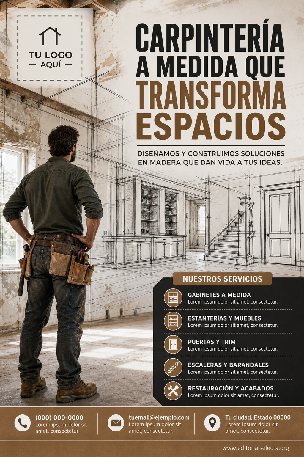 Flyer Media Carta · Carpinteros (Frente)