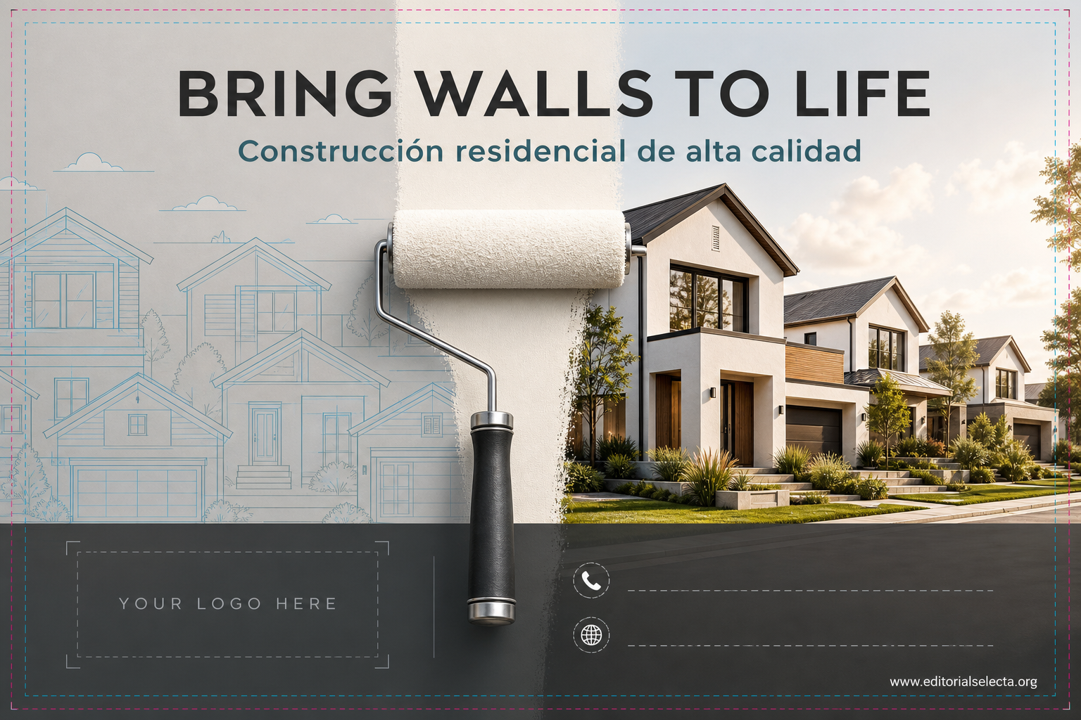 Yard Sign · Residencial: Construcción de viviendas, casas unifamiliares, (Frente)