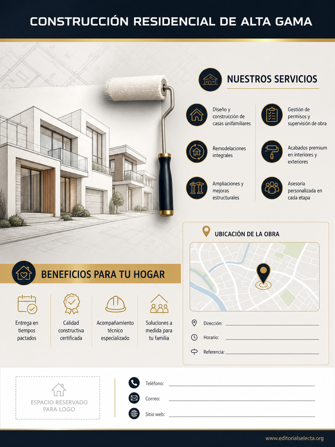 Yard Sign · Residencial: Construcción de viviendas, casas unifamiliares, (Reverso)