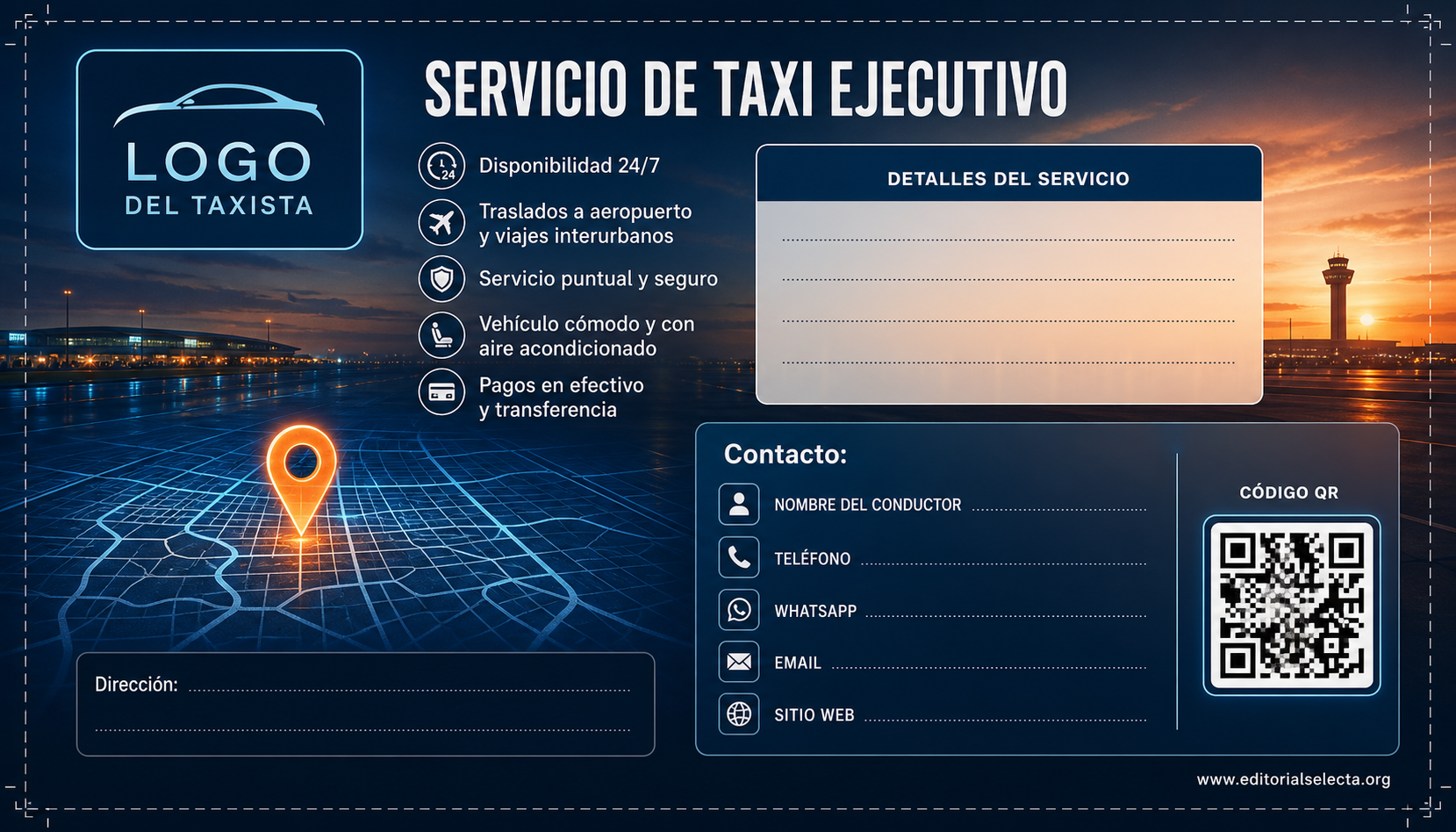 Tarjeta de Presentación Estándar · Taxista (Frente) 2