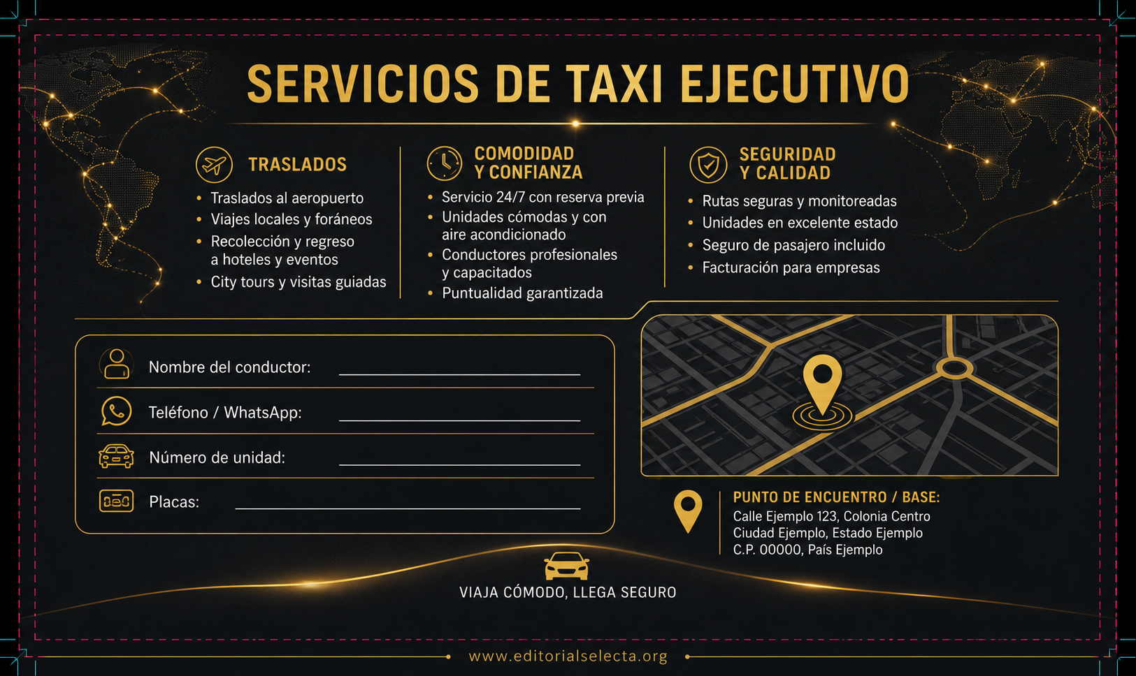 Tarjeta de Presentación Estándar · Taxista (Frente) 2
