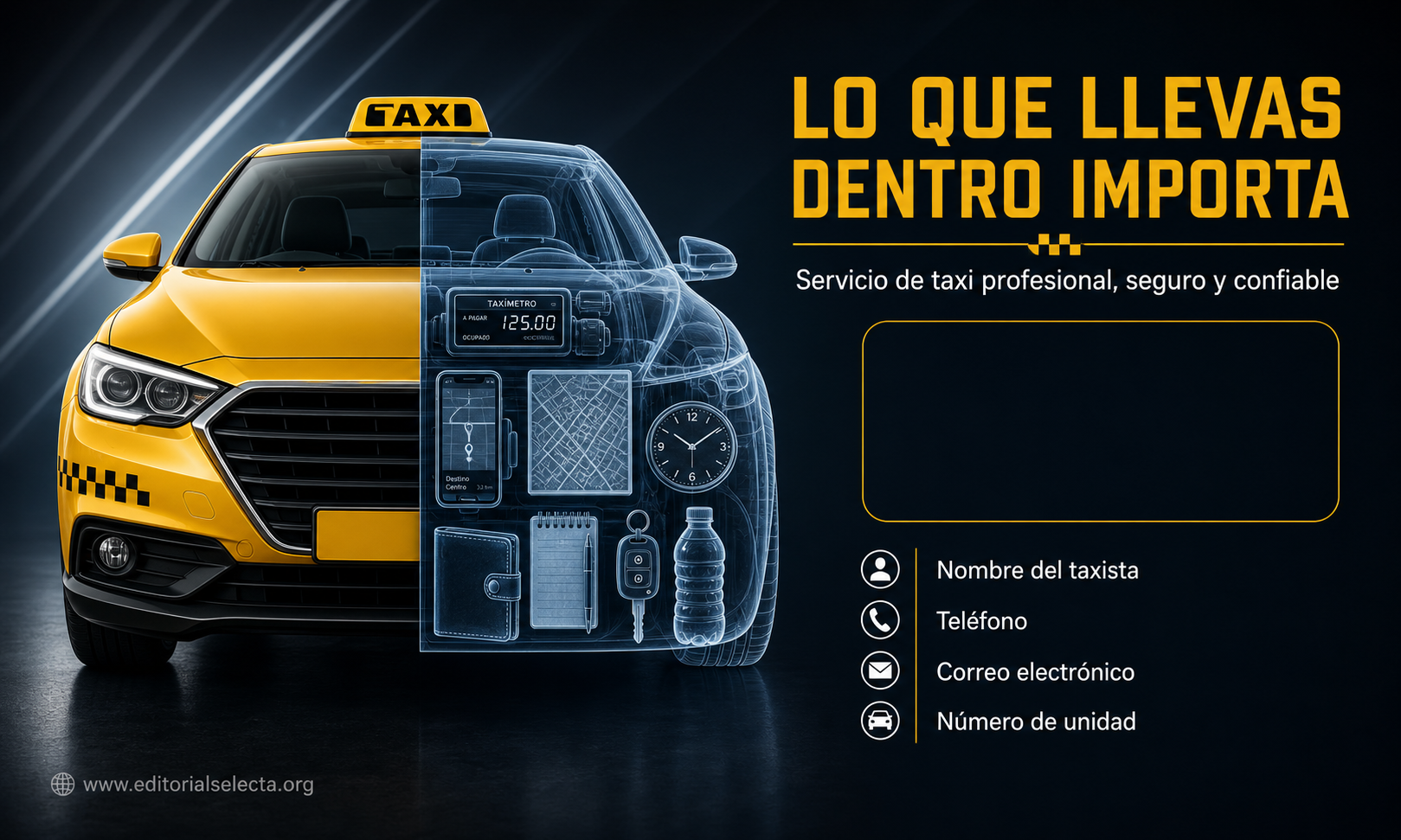 Tarjeta de Presentación Estándar · Taxista (Frente)