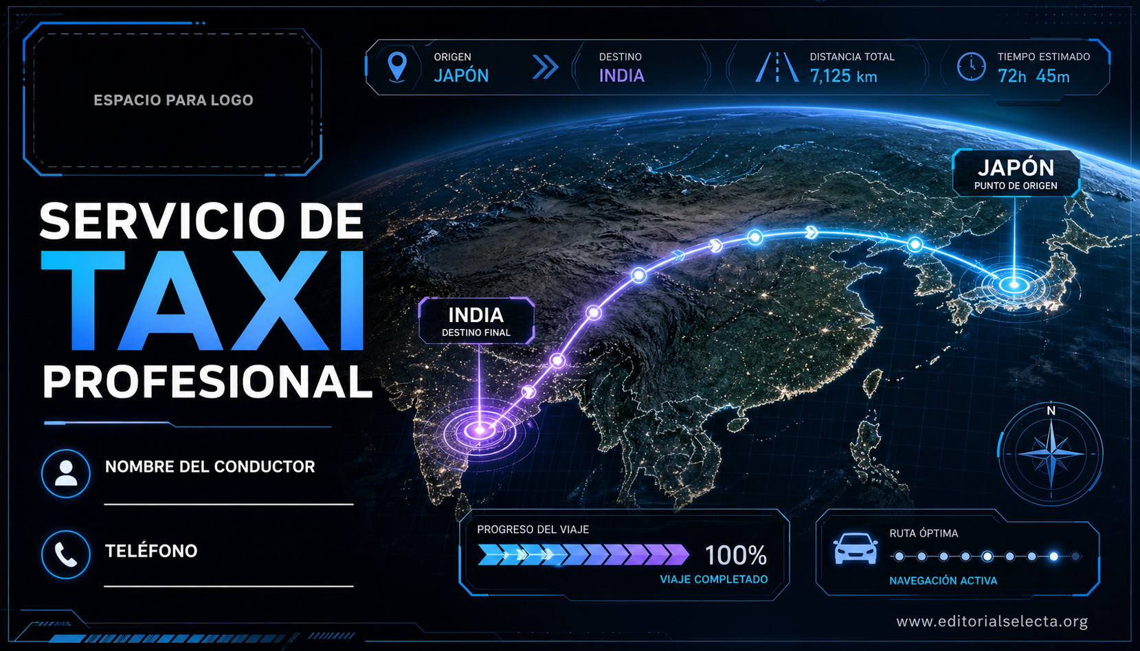 Tarjeta de Presentación Estándar · Taxista (Frente)