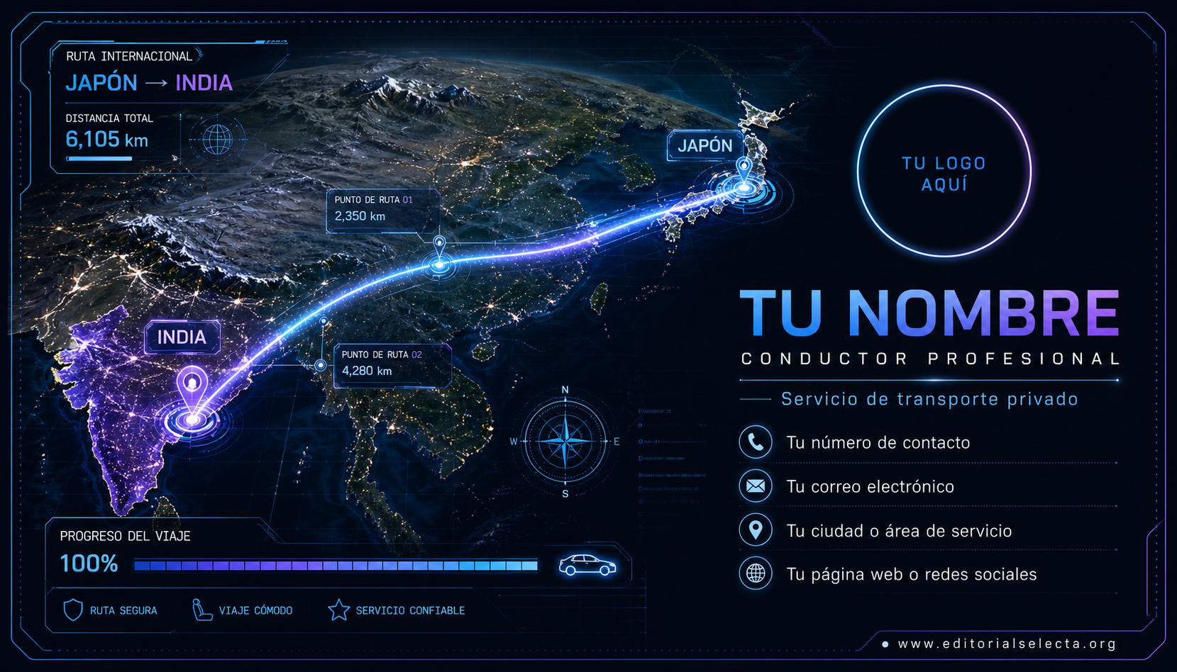 Tarjeta de Presentación Estándar · Uber (Frente)