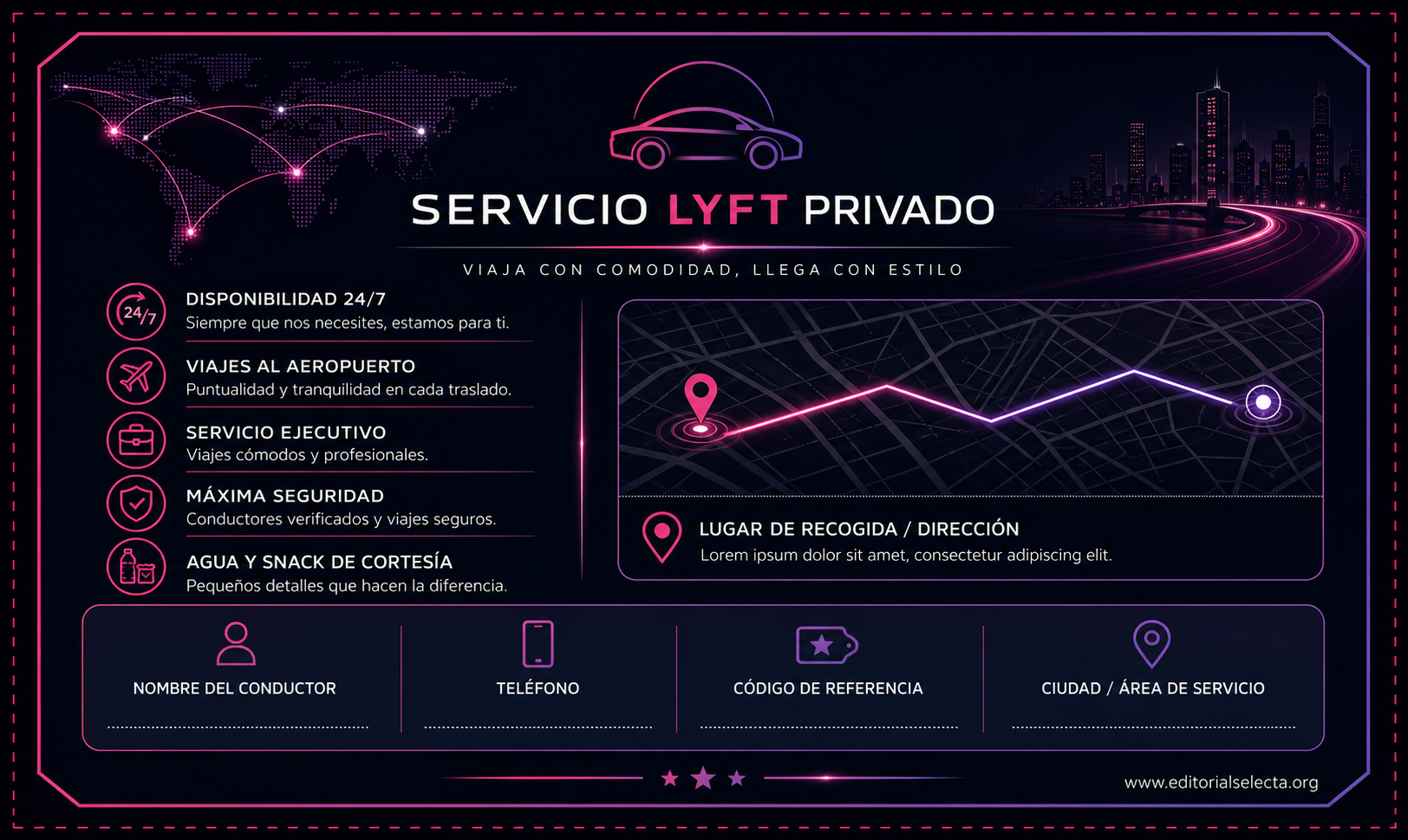 Tarjeta de Presentación Estándar · Lyft (Frente) 2
