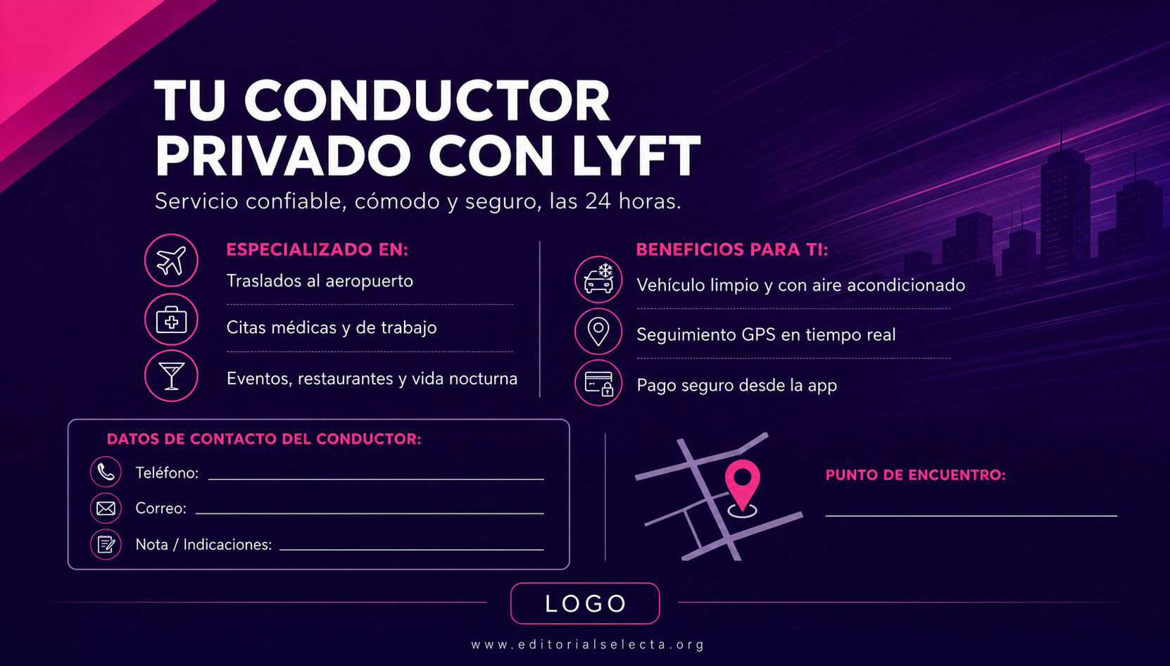 Tarjeta de Presentación Estándar · Lyft (Frente) 2