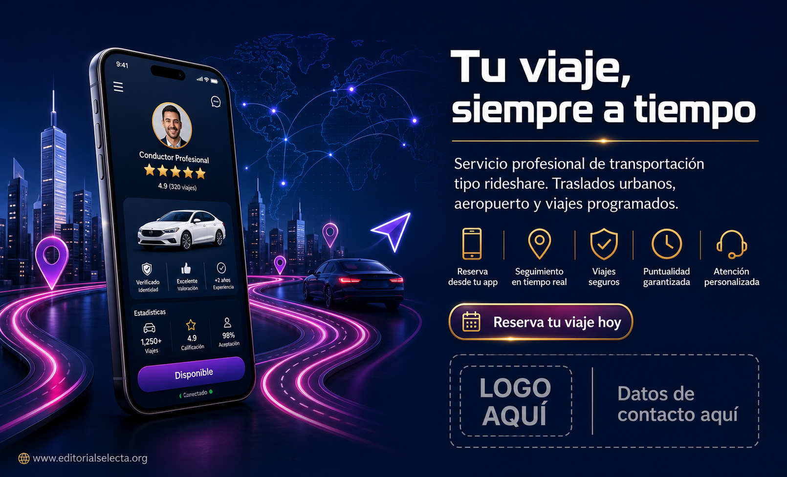 Tarjeta de Presentación Estándar · Lyft (Frente)