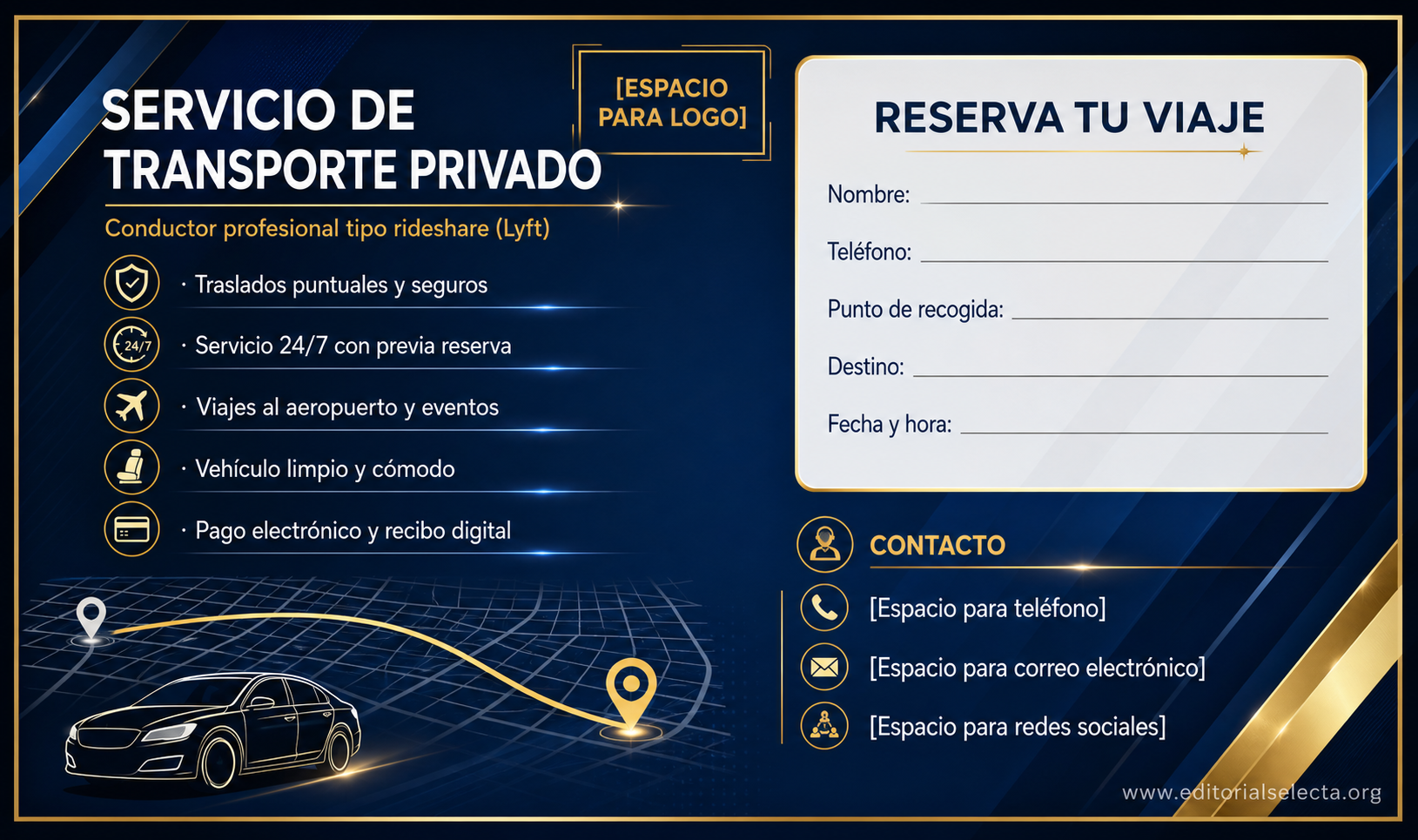 Tarjeta de Presentación Estándar · Lyft (Reverso)