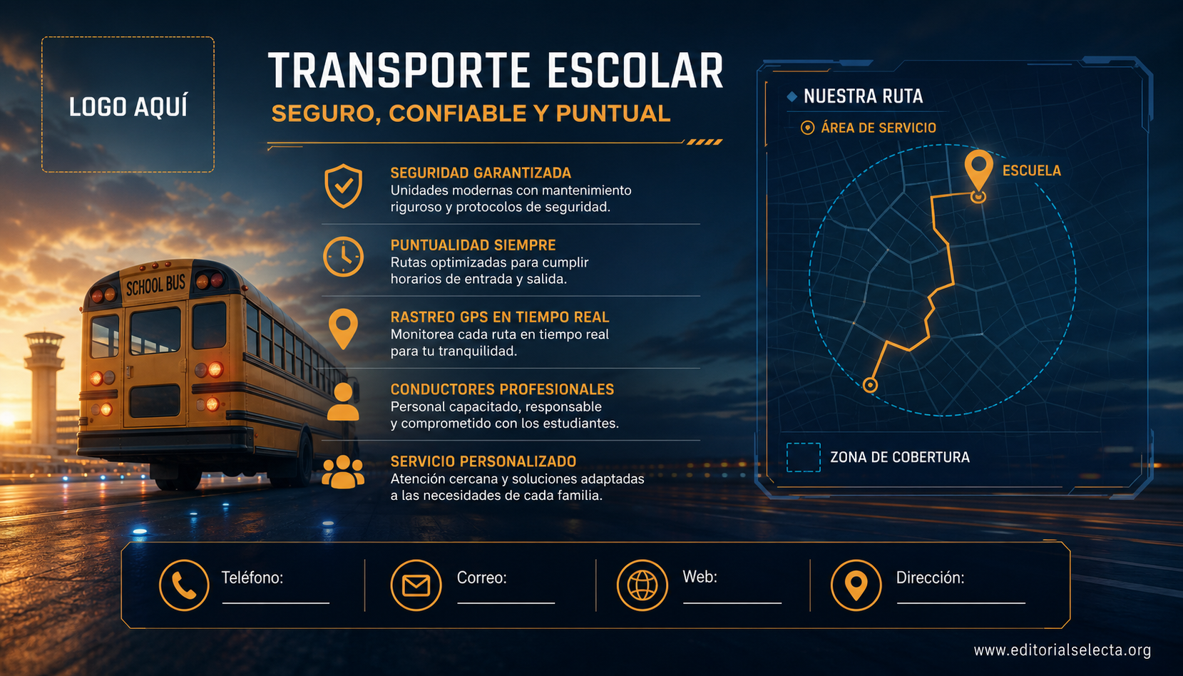 Tarjeta de Presentación Estándar · Bus escolar (Frente) 2