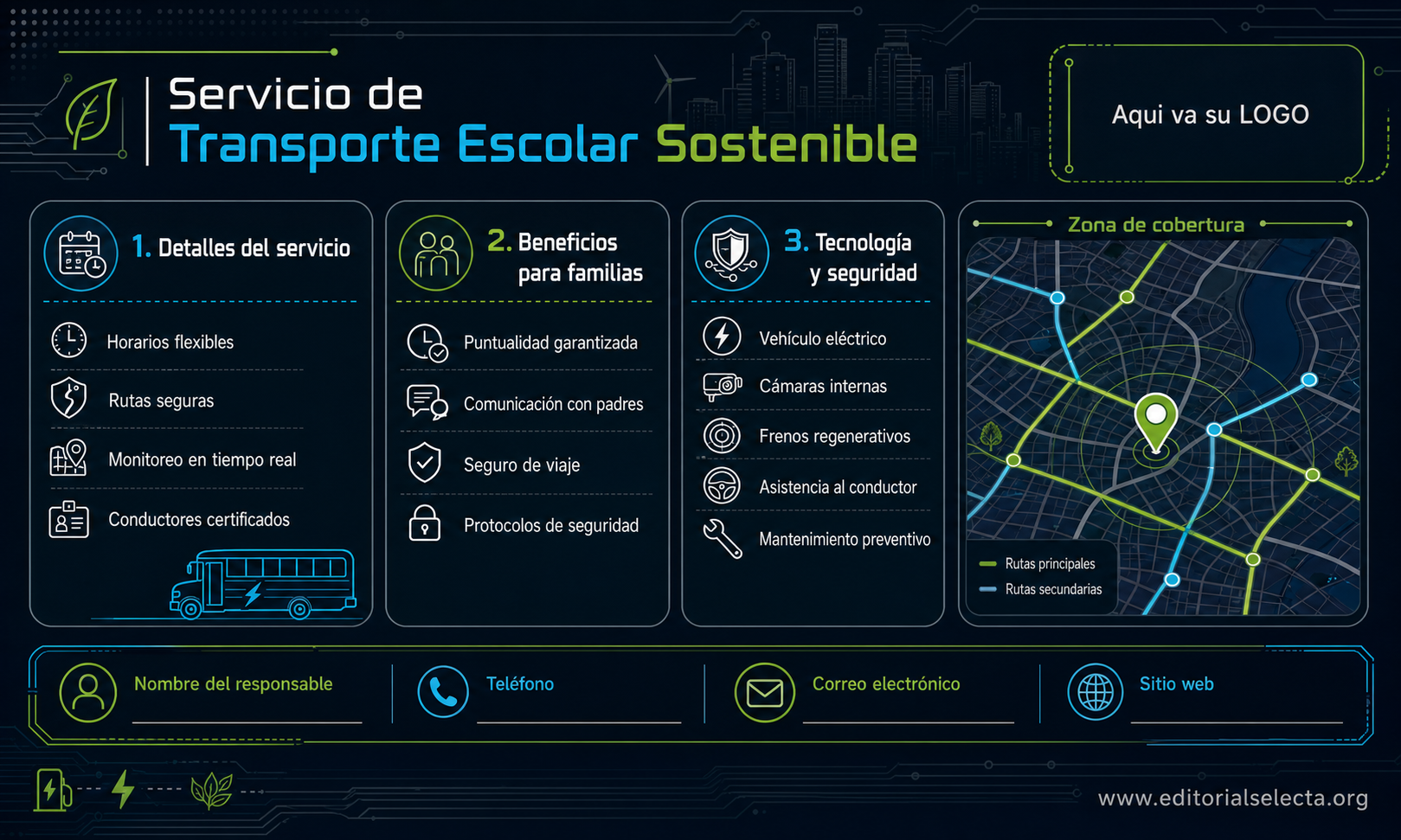 Tarjeta de Presentación Estándar · Bus escolar (Frente) 2