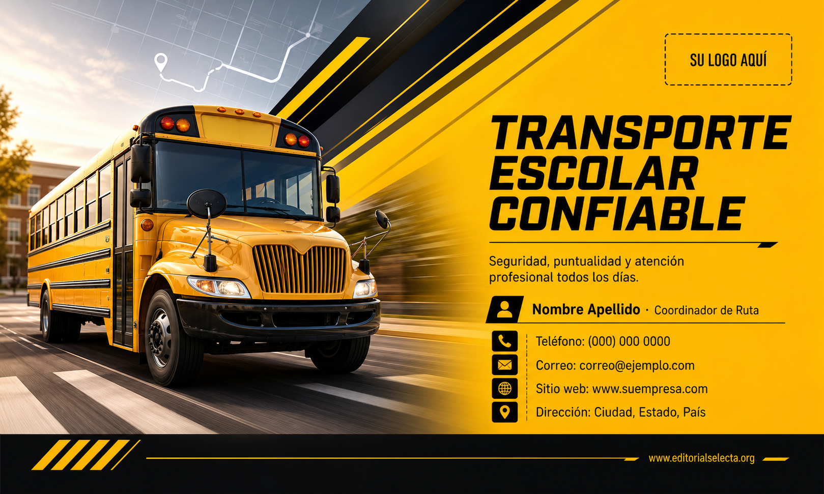 Tarjeta de Presentación Estándar · Bus escolar (Frente)
