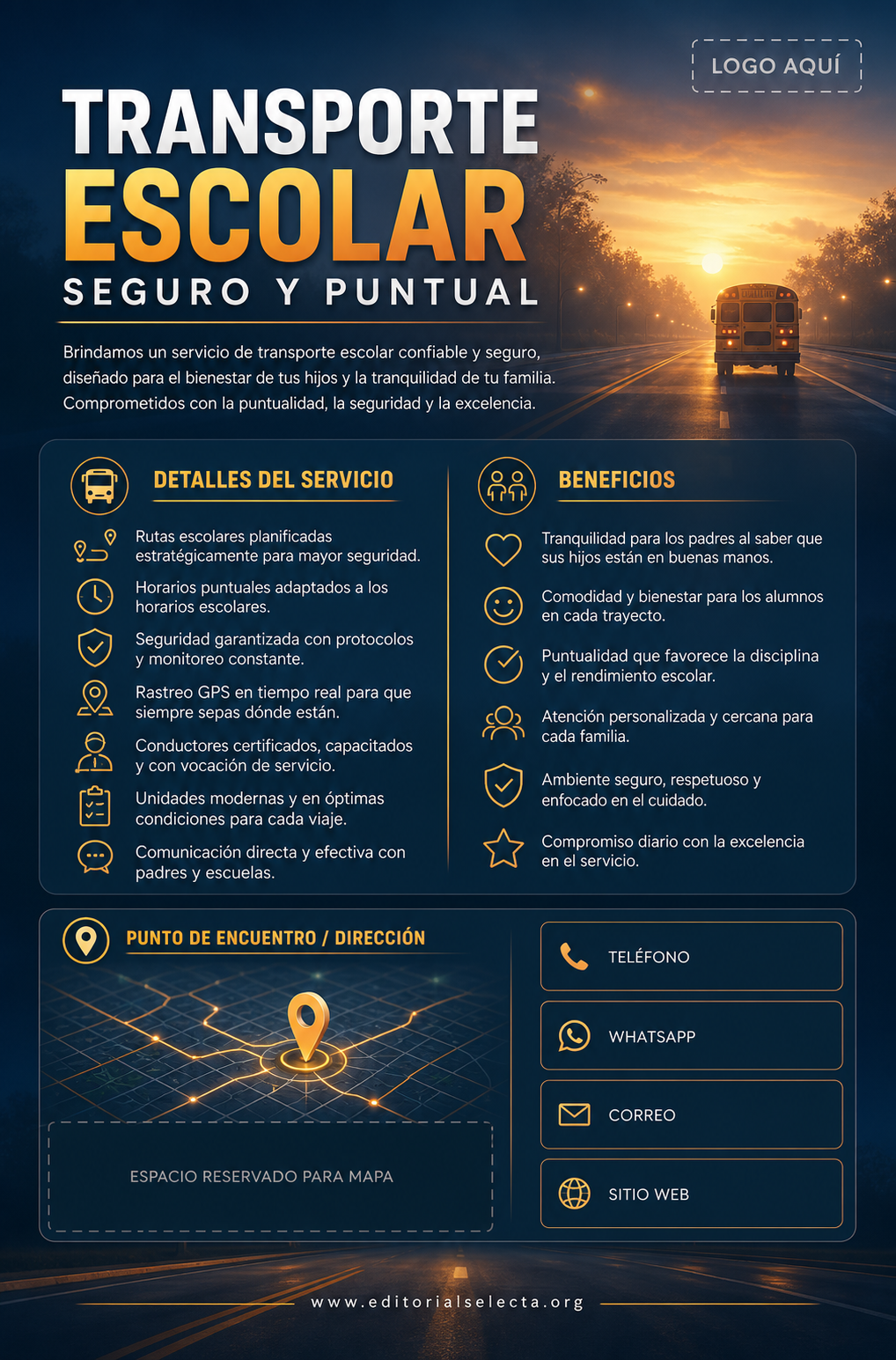Flyer Media Carta · Bus escolar (Frente) 2