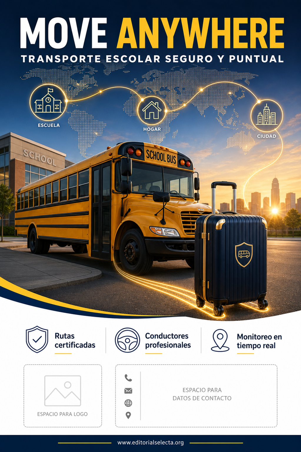 Flyer Media Carta · Bus escolar (Frente)