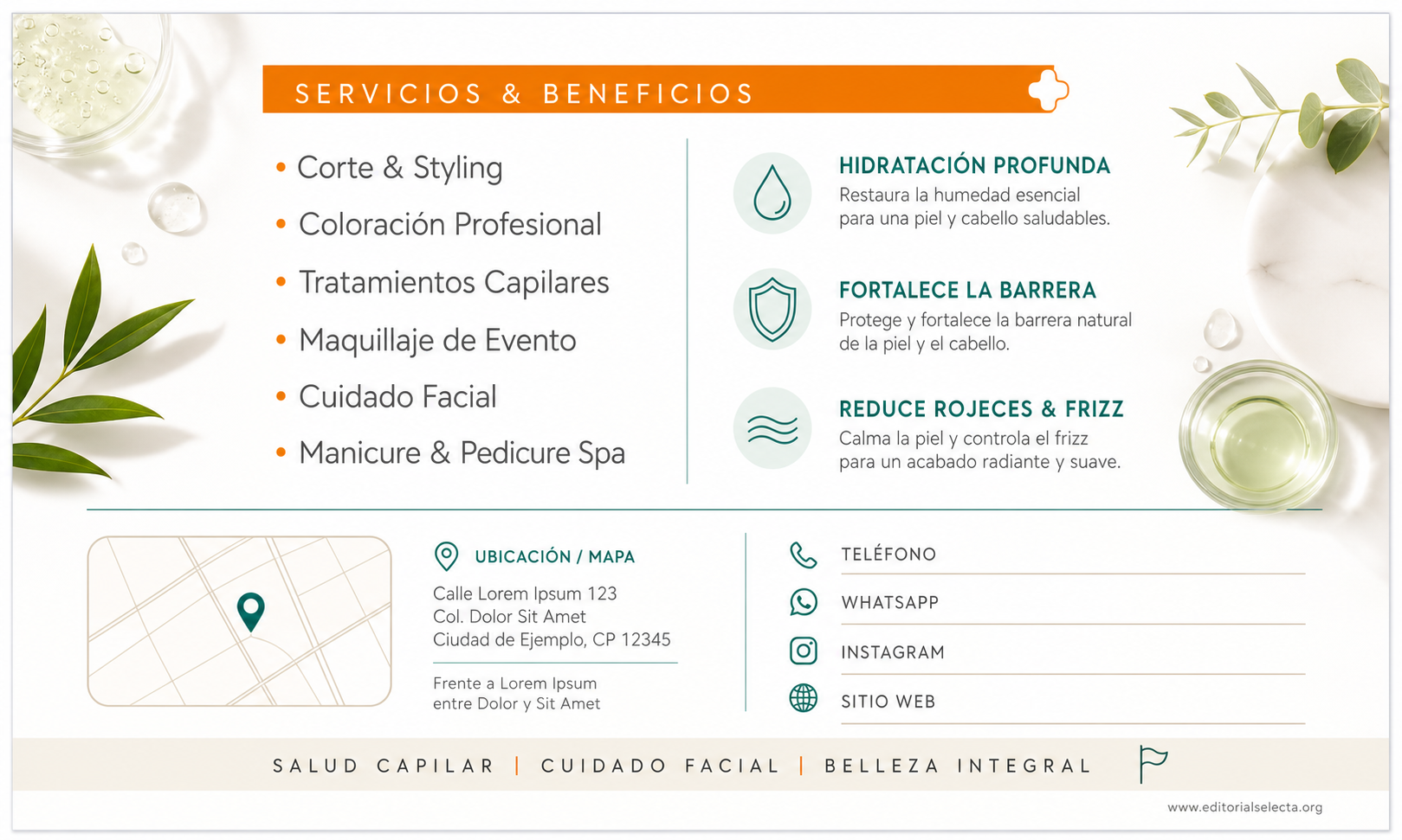 Tarjeta de Presentación Estándar · Salones de belleza (Frente) 2