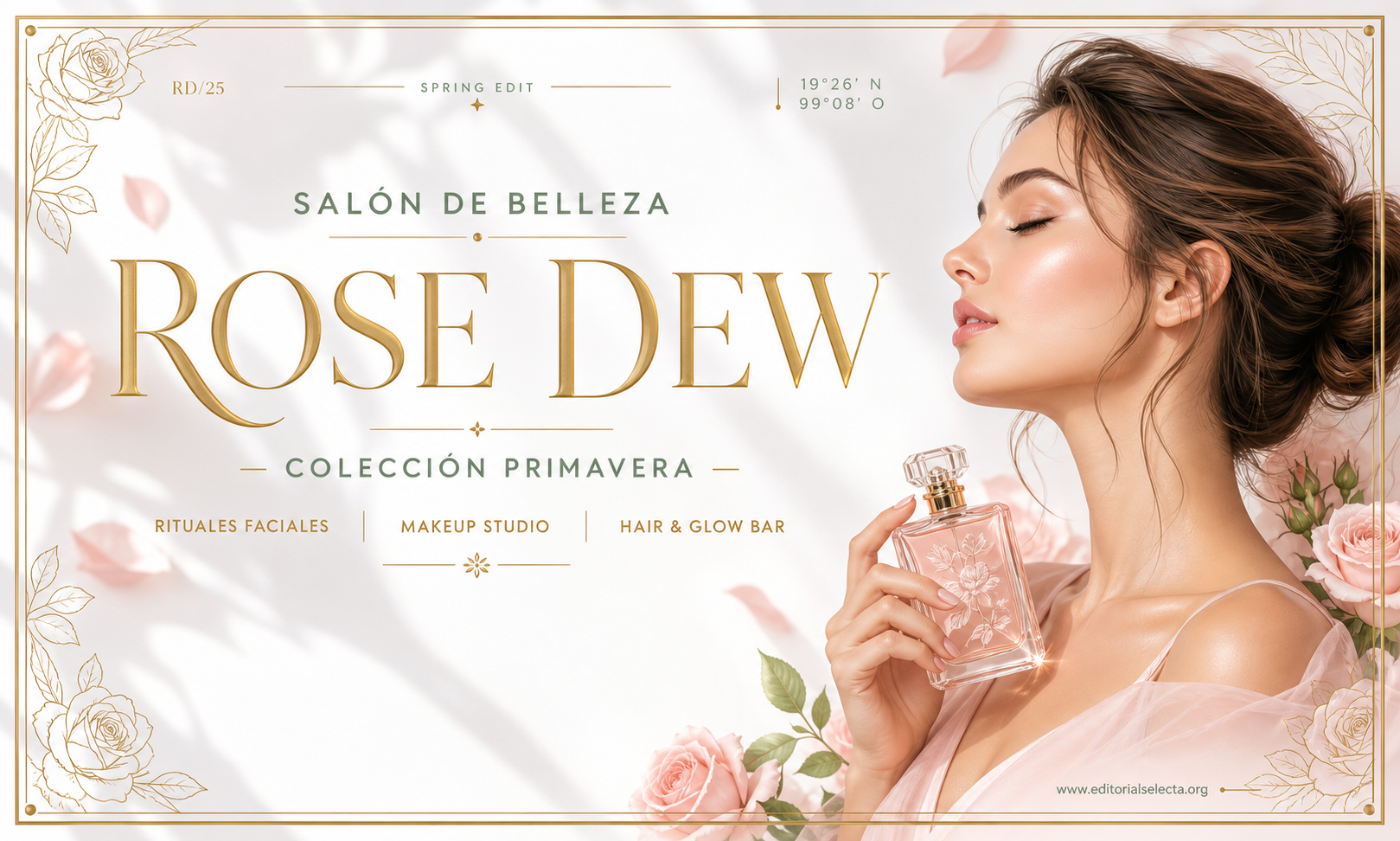 Tarjeta de Presentación Estándar · Salones de belleza (Frente)
