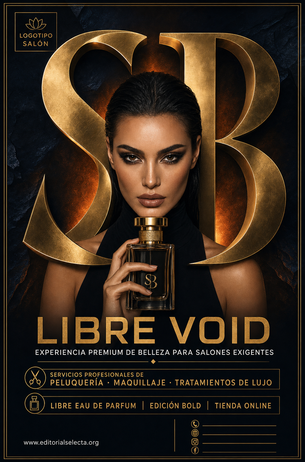 Flyer Media Carta · Salones de belleza (Frente)