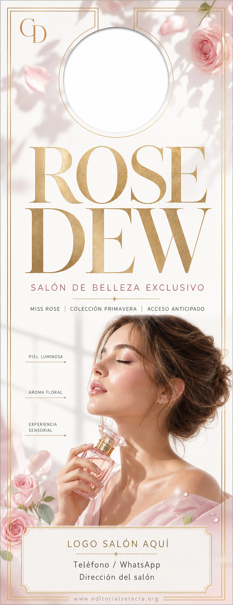 Door Hanger · Salones de belleza (Frente)