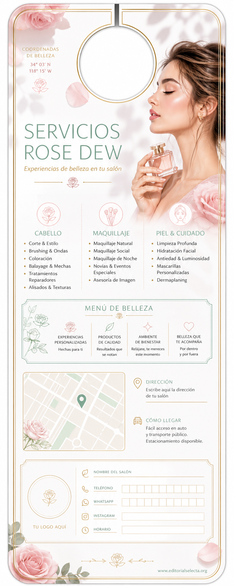 Door Hanger · Salones de belleza (Frente) 2