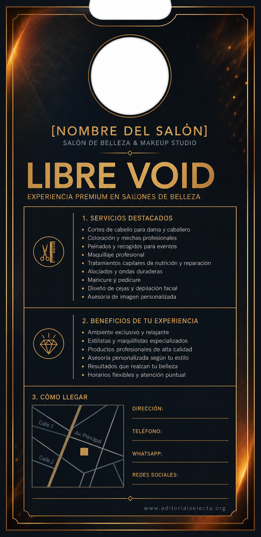 Door Hanger · Salones de belleza (Frente) 2