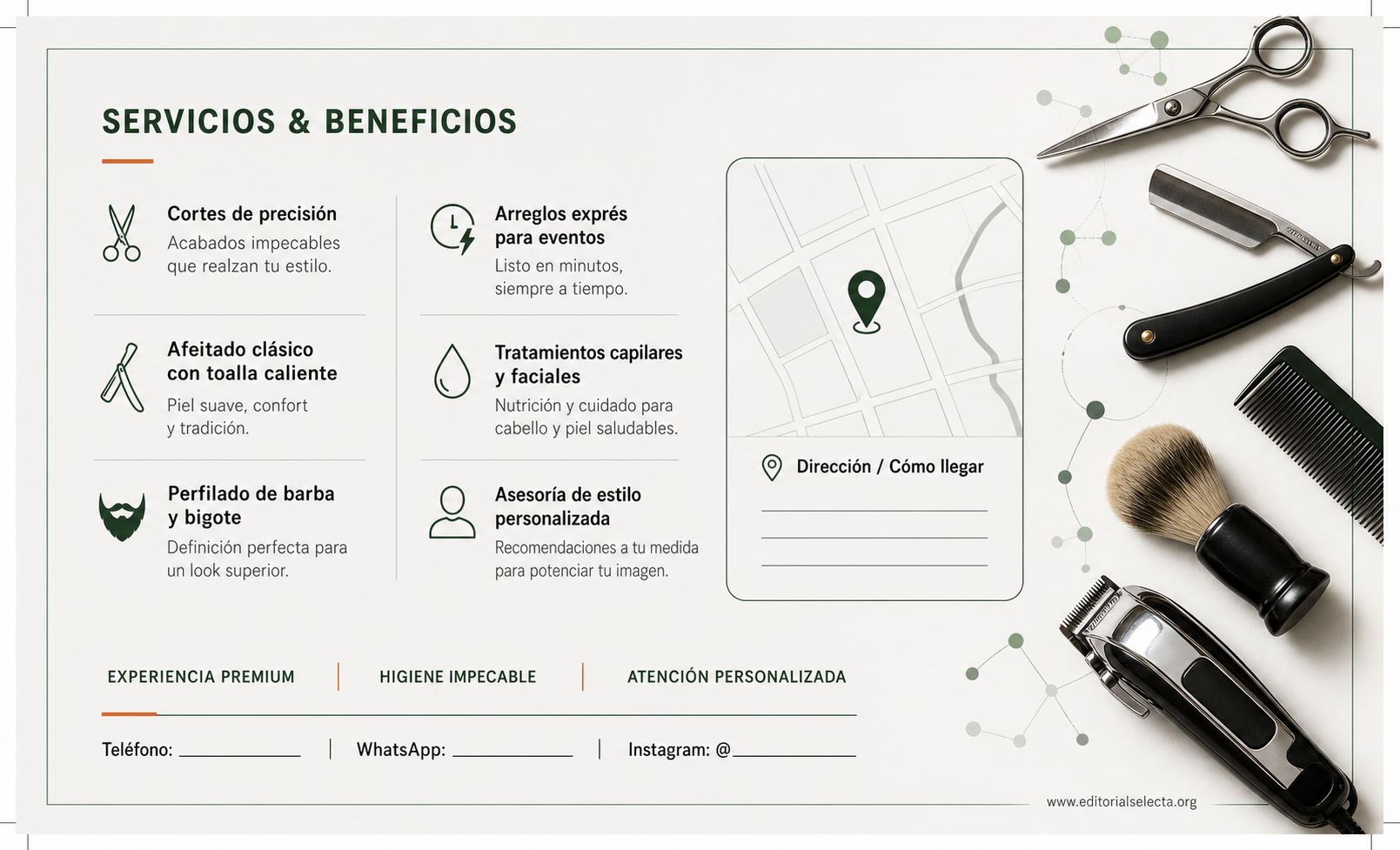 Tarjeta de Presentación Estándar · Barberías (Frente) 2