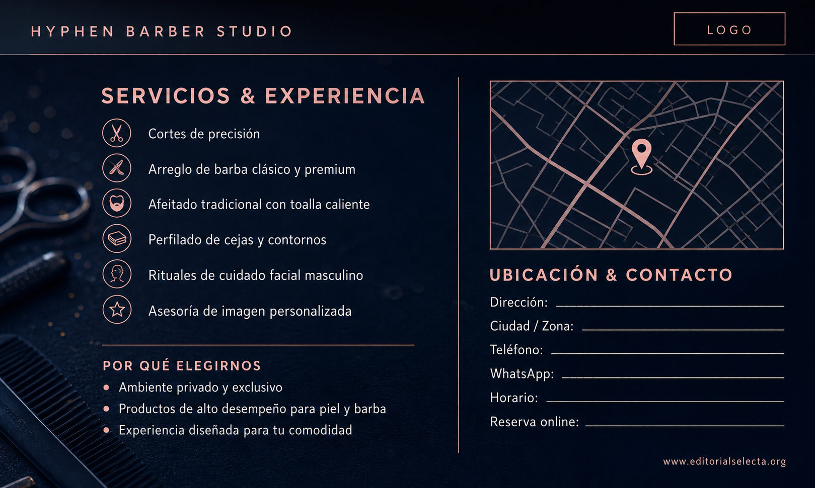 Tarjeta de Presentación Estándar · Barberías (Frente) 2