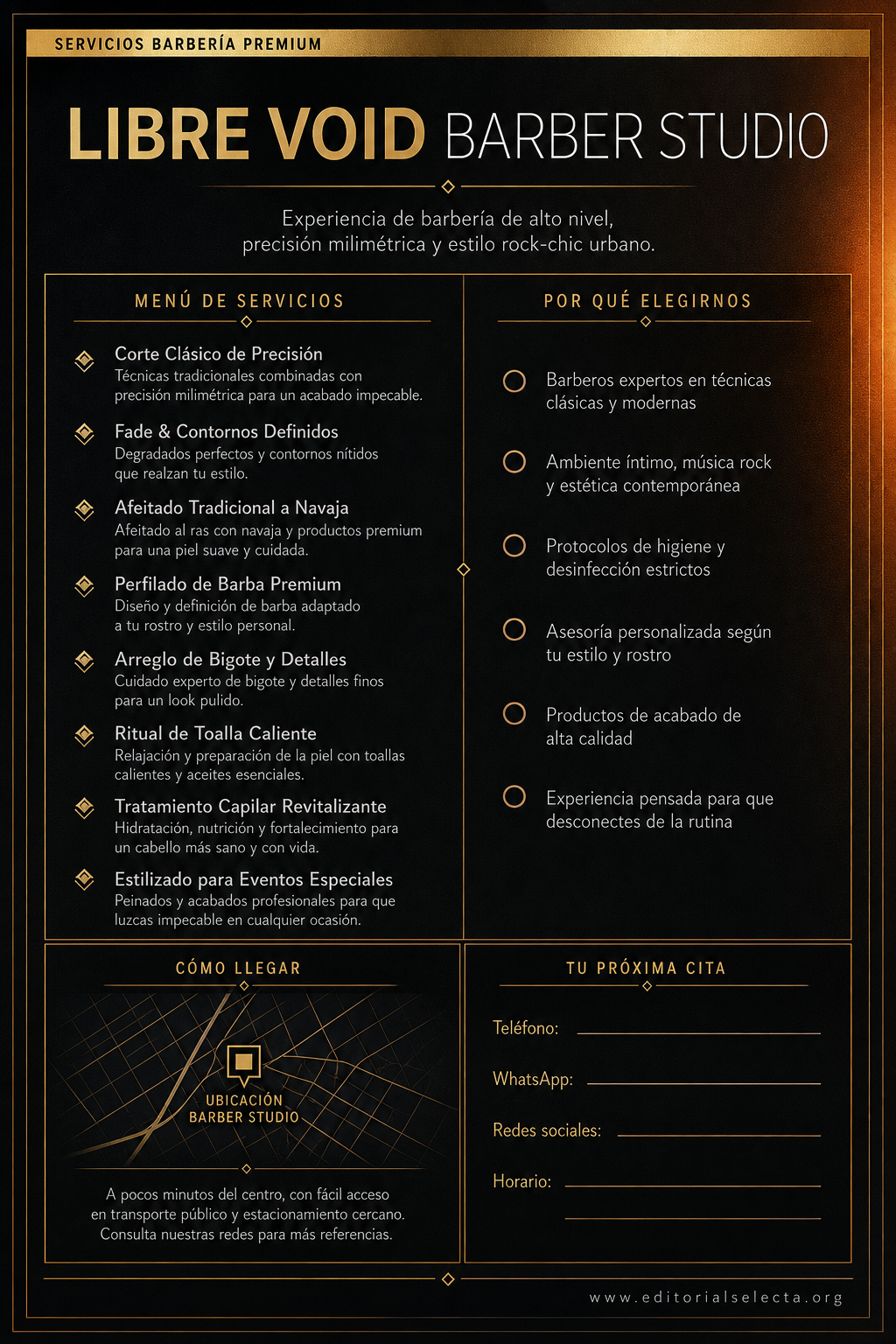 Flyer Media Carta · Barberías (Reverso)