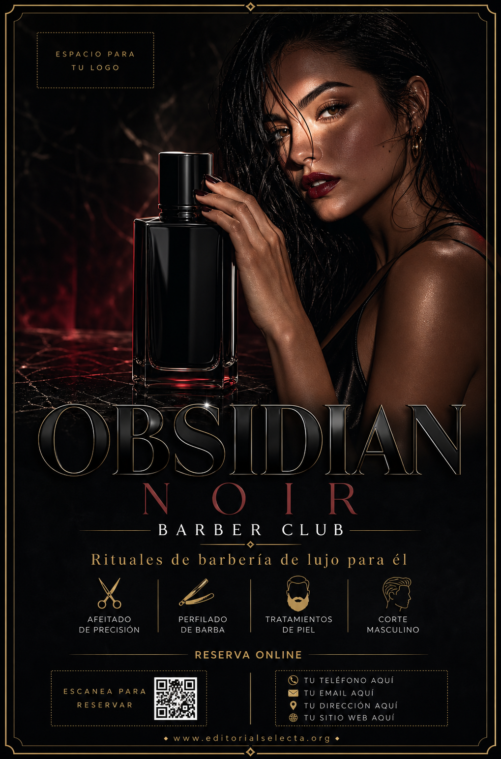 Flyer Media Carta · Barberías (Frente)