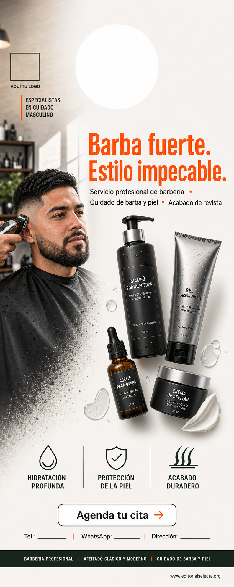 Door Hanger · Barberías (Frente)