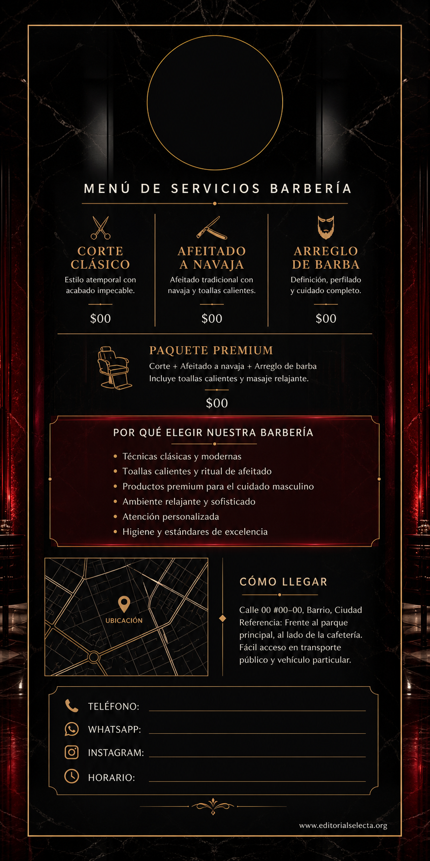 Door Hanger · Barberías (Reverso)