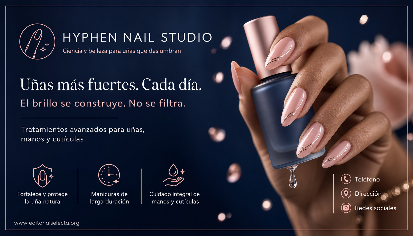 Tarjeta de Presentación Estándar · Salón de uñas (Frente)