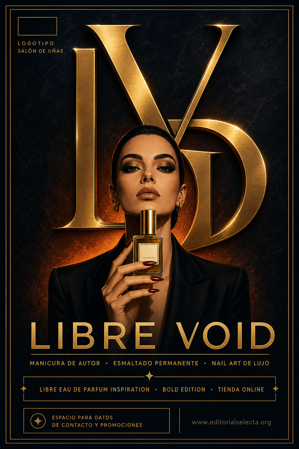 Flyer Media Carta · Salón de uñas (Frente)