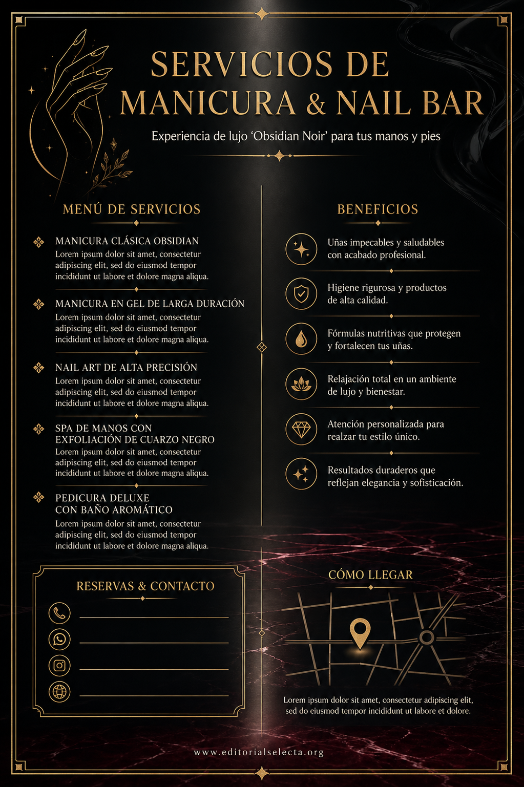 Flyer Media Carta · Salón de uñas (Reverso)