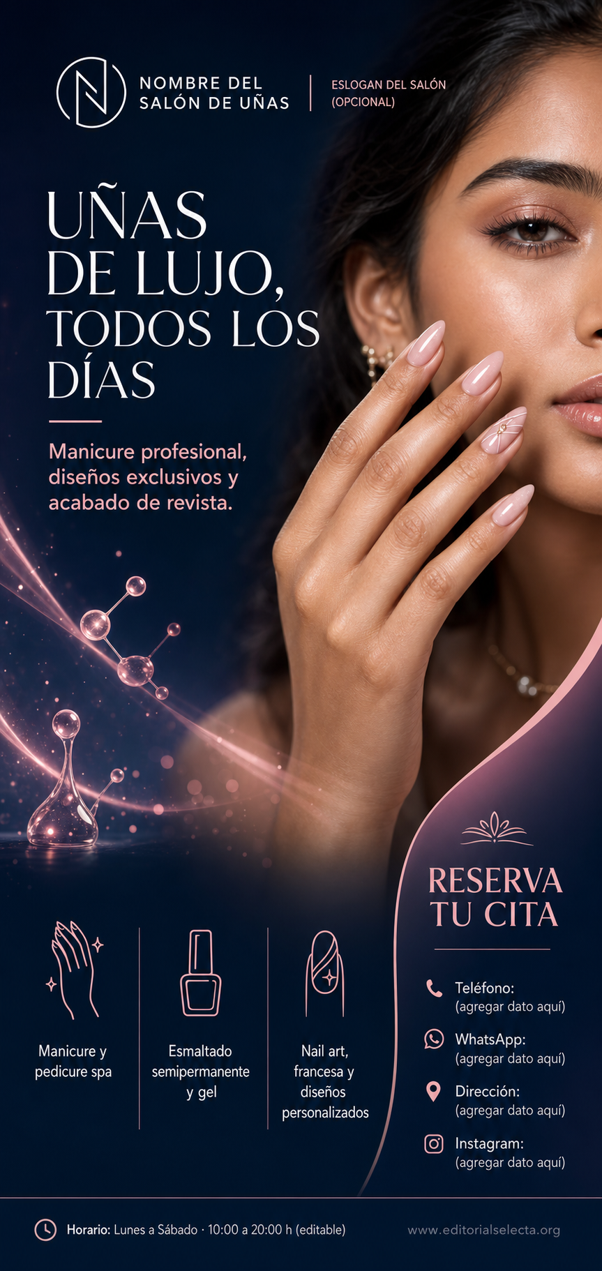 Banner Retráctil (Roll-Up) · Salón de uñas