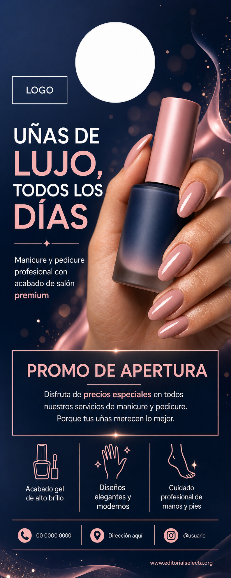Door Hanger · Salón de uñas (Frente)