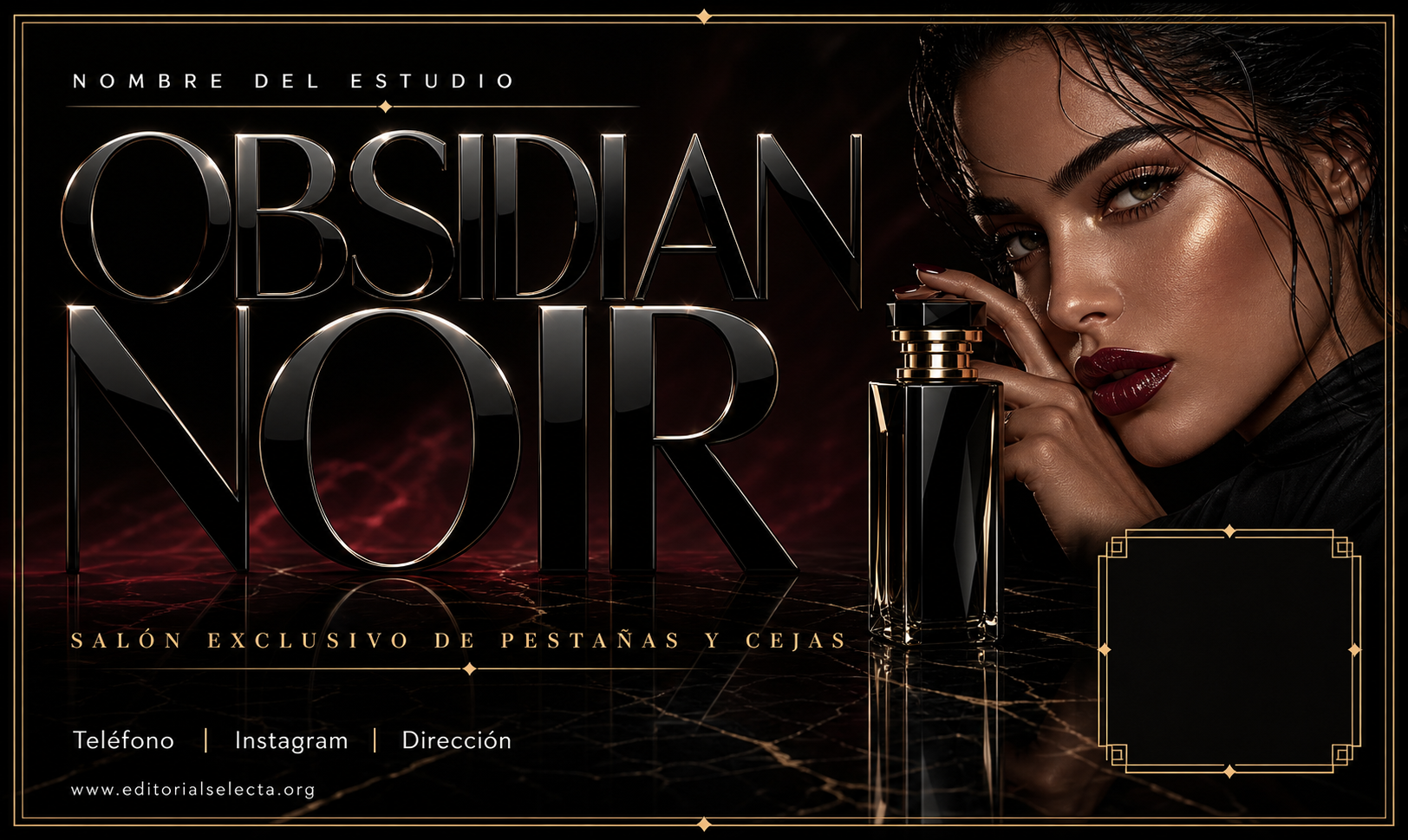 Tarjeta de Presentación Estándar · Salón de pestañas y cejas (Frente)