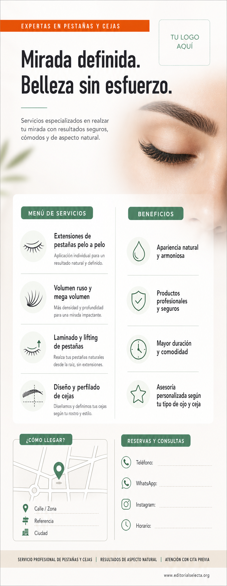 Door Hanger · Salón de pestañas y cejas (Frente) 2