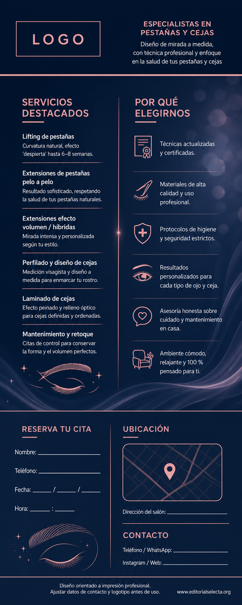 Door Hanger · Salón de pestañas y cejas (Frente) 2
