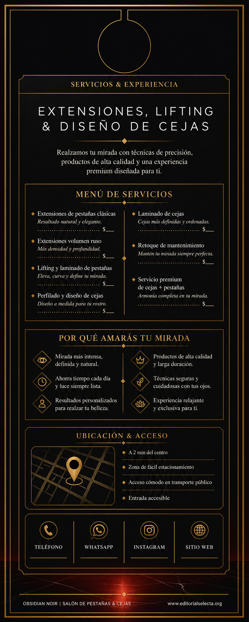 Door Hanger · Salón de pestañas y cejas (Reverso)