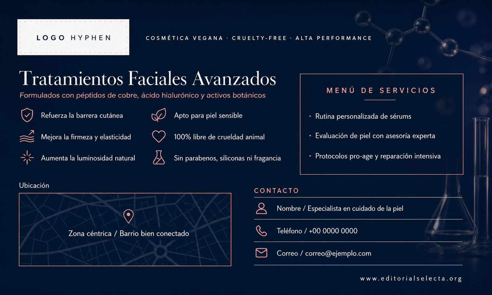 Tarjeta de Presentación Estándar · Cosmética Vegana y Cruelty-Free: Marcas que garantizan la no (Reverso)