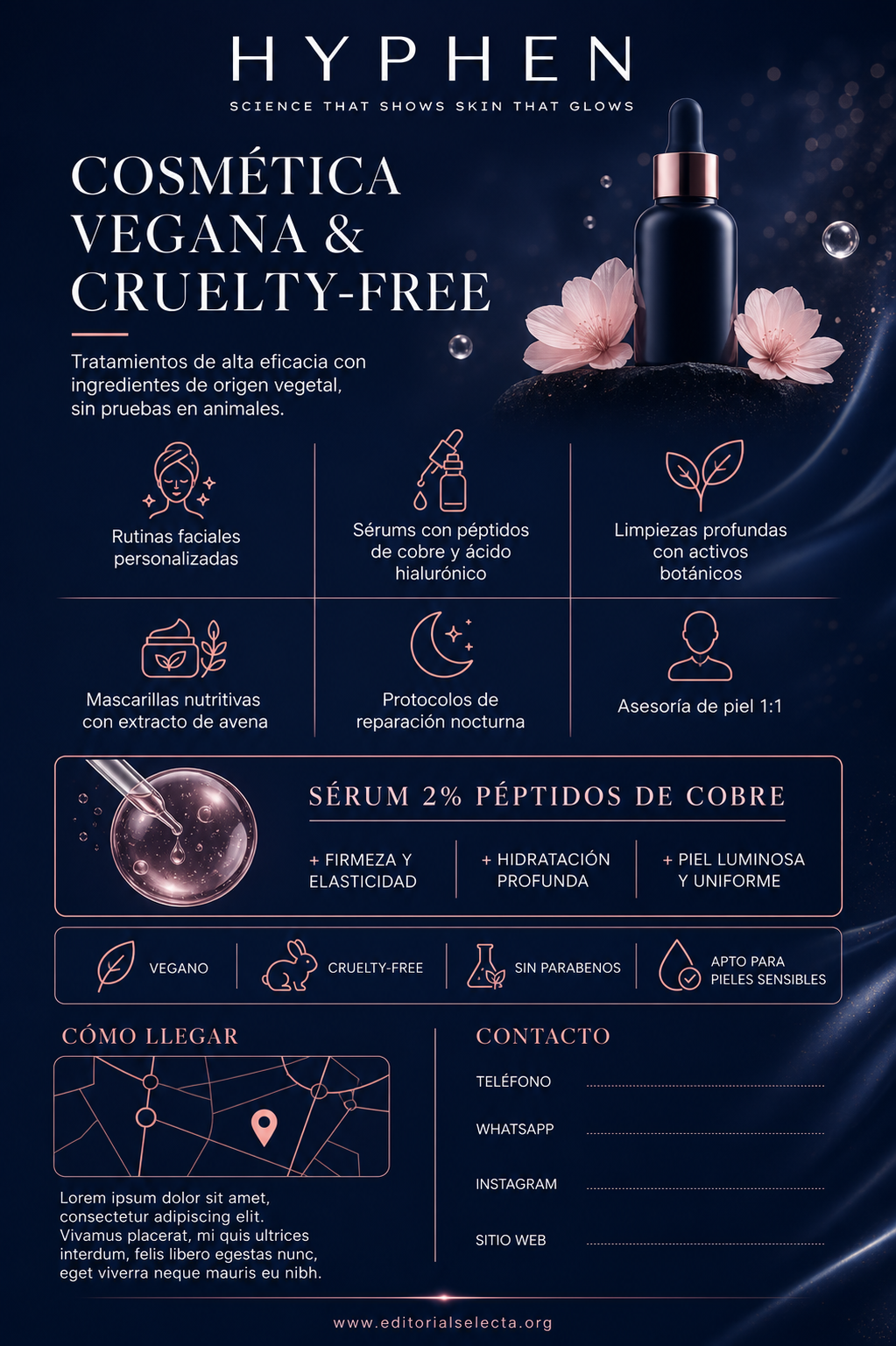 Flyer Media Carta · Cosmética Vegana y Cruelty-Free: Marcas que garantizan la no (Reverso)