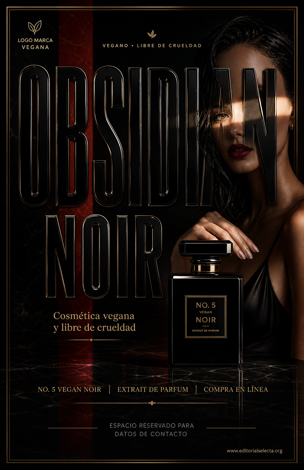 Flyer Media Carta · Cosmética Vegana y Cruelty-Free: Marcas que garantizan la no (Frente)
