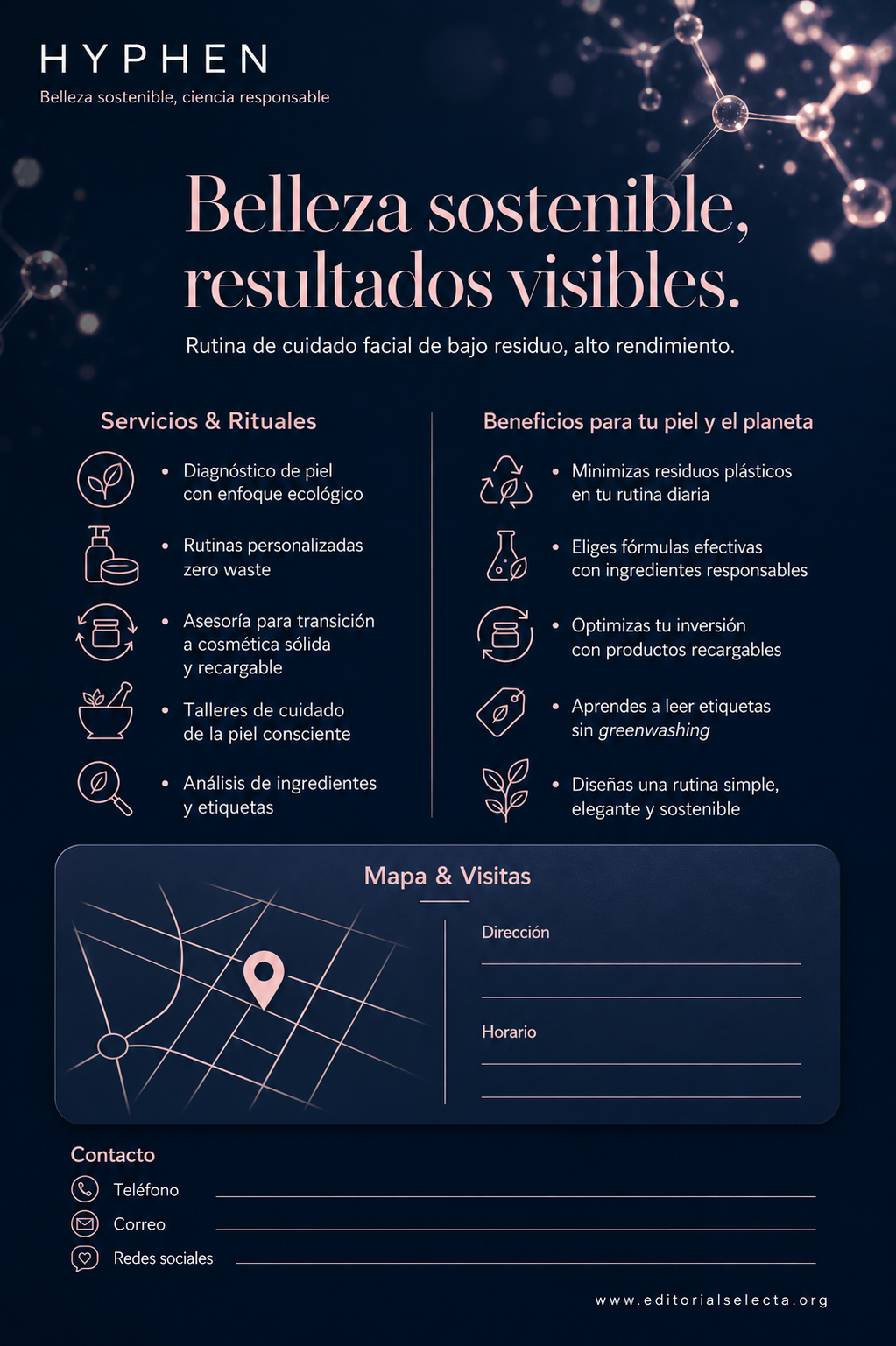 Flyer Media Carta · Belleza Sostenible (Zero Waste): Enfoque ecológico que utili (Reverso)