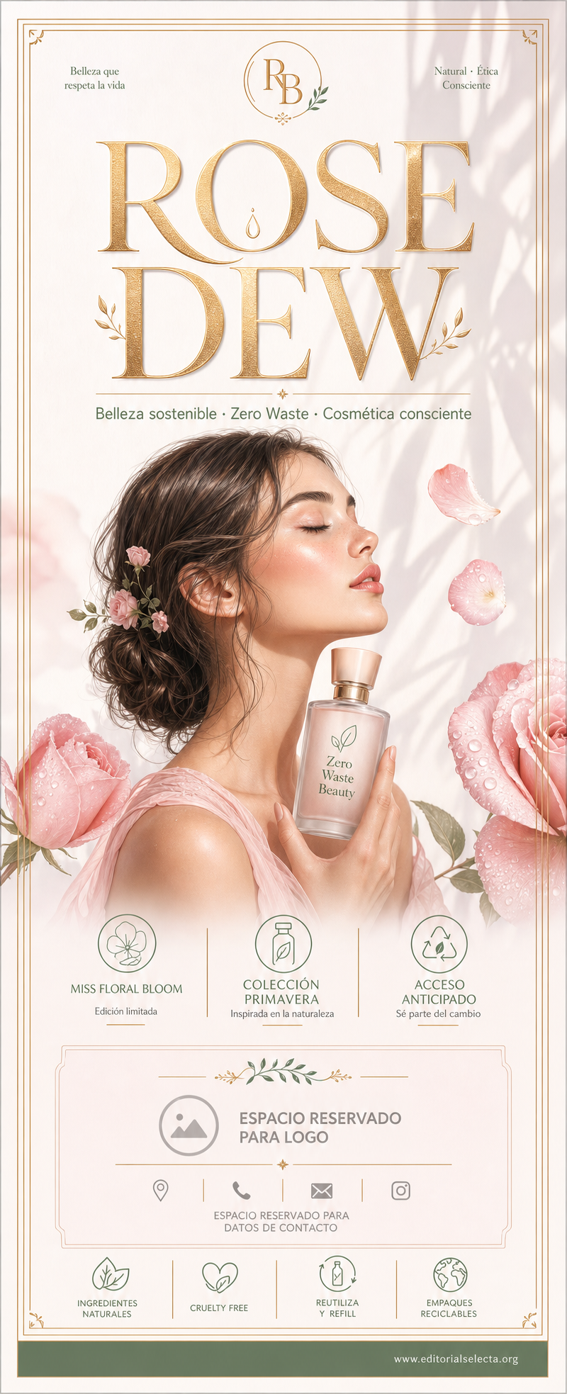 Banner Retráctil (Roll-Up) · Belleza Sostenible (Zero Waste): Enfoque ecológico que utili