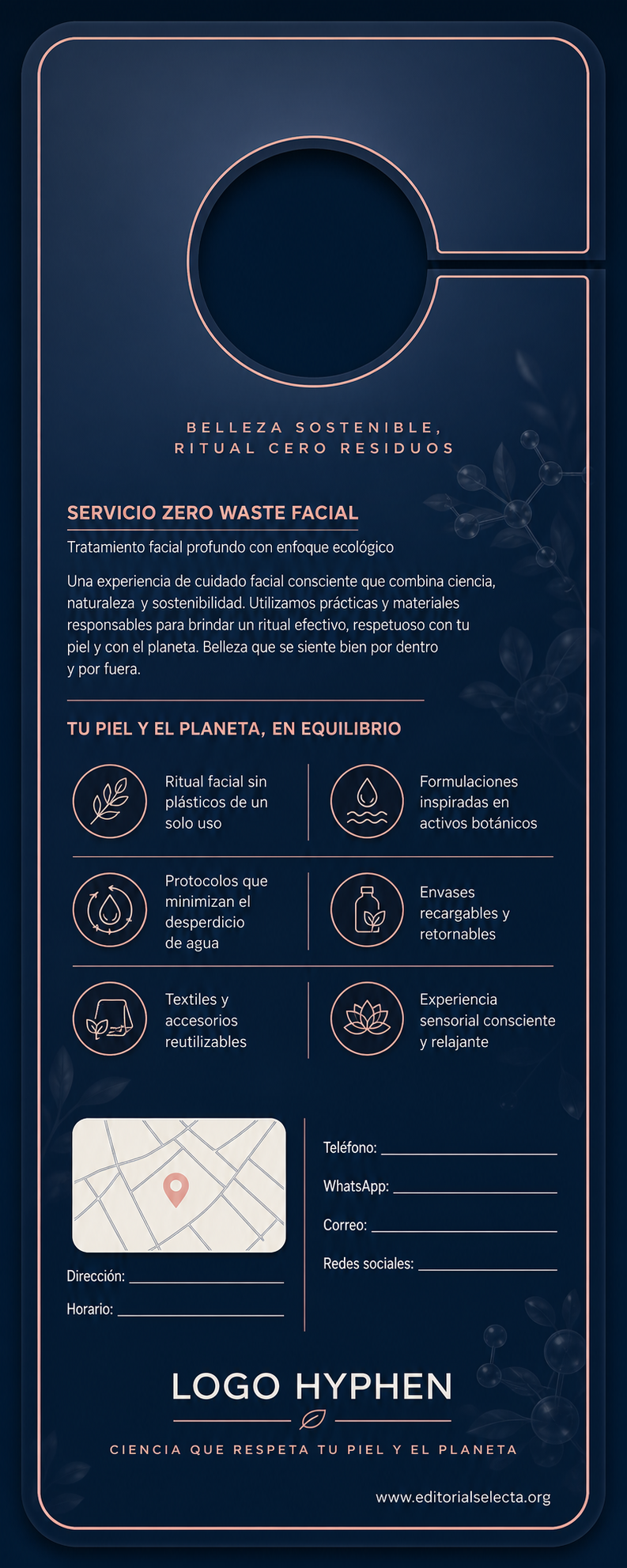 Door Hanger · Belleza Sostenible (Zero Waste): Enfoque ecológico que utili (Reverso)