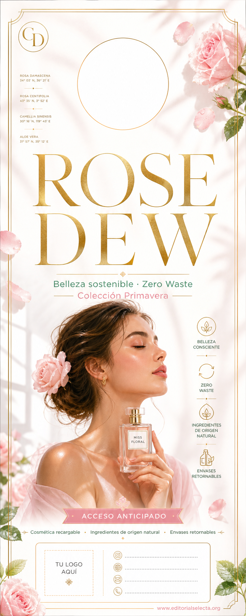 Door Hanger · Belleza Sostenible (Zero Waste): Enfoque ecológico que utili (Frente)